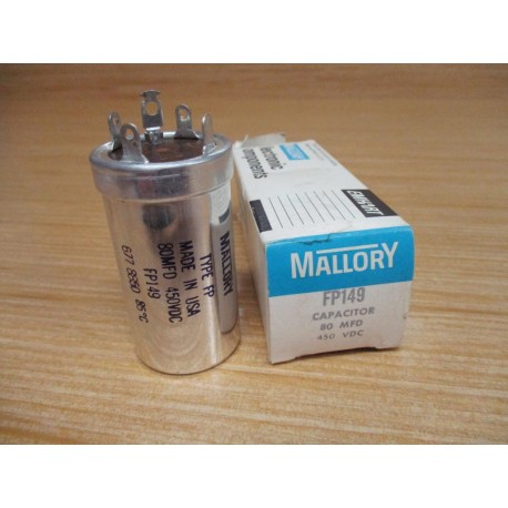 Mallory FP149 Capacitor 80MFD 450VDC