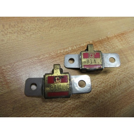 Square D B14 Overload Heater Element B14.0 WO Terminal Covers (Pack of 2) - Used