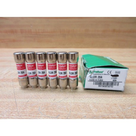 Littelfuse KLDR-20 Fuse Cross Ref 486M41, KLDR020 (Pack of 6)