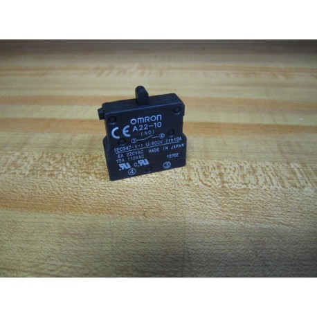 Omron A22-10 Aux.Contact A2210 - New No Box