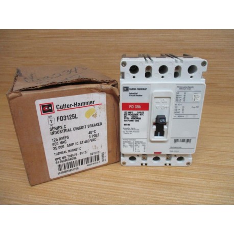 Cutler Hammer FD3125L Circuit Breaker 125AMP