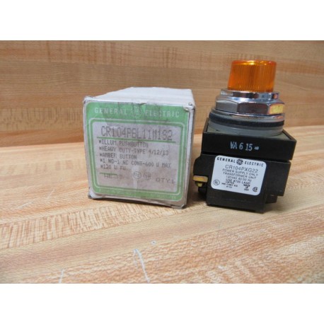 General Electric CR104PBT11M1S2 Amber Push Button