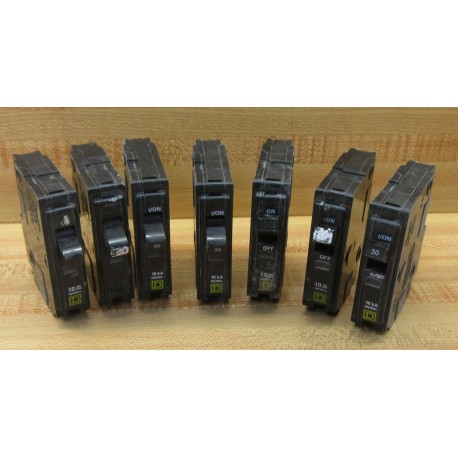 Square D QO130 Circuit Breaker 1P 30A (Pack of 7) - Used