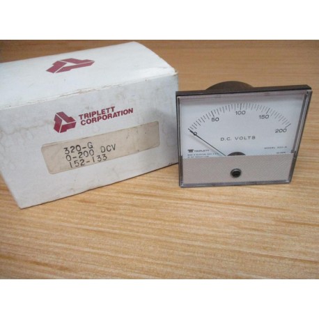 Triplett 320-G 0-200DCV DC Volt Meter 152-133