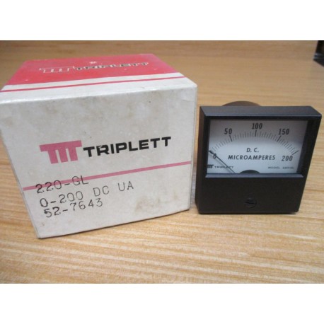 Triplett 220-GL 0-200DCUA DC Microammeter 52-7643