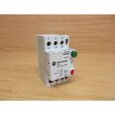 Allen Bradley 140-MN-1000 Starter 6.3-10A 140MN1000 Ser. C, Cracked - Used