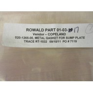 Copeland 020-1265-00 Metal Gasket 020126500