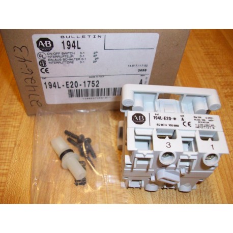 Allen Bradley 194L-E20-1752 On-Off Switch 194LE201752 Ser A