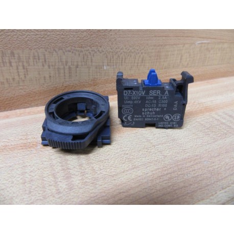 Sprecher + Schuh D7-X10V Contact Block D7X10V WMounting Latch - New No Box