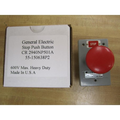 GE General Electric CR 2940NP501A Stop Push Button Red