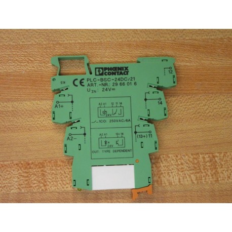 Phoenix Contact PLC-BSC-24DC21 Terminal Block 2966016 w2961105 (Pack of 4) - Used