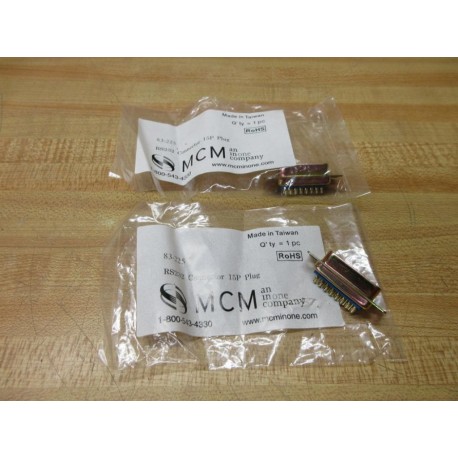 MCM 83-225 Connector Plug RS232 (Pack of 2)