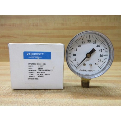 Ashcroft 25W1005 H 02L 60 Pressure Gauge 25W1005H02L60