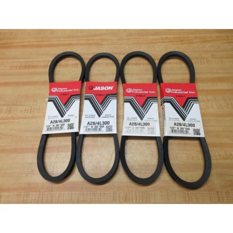 Jason 4L300 Megadyne V-Belt A28 (Pack of 4)