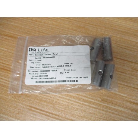 IMA ED202483 Tubular Rivet RD015.0 M08.0 (Pack of 4)