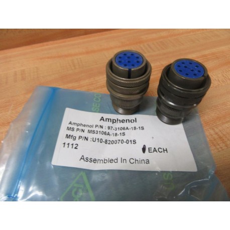 Amphenol 97-3106A-18-1S Circular Connector  973106A181S (Pack of 2)