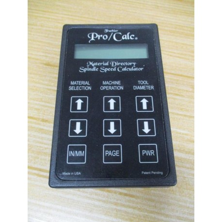 Frachler MS37 ProCalc Spindle Speed Calculator - New No Box