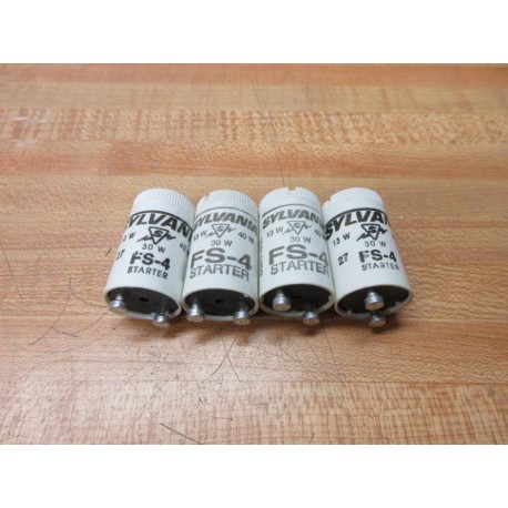 Sylvania FS-4 Fluorescent Lamp Starter FS4 (Pack of 4) - New No Box