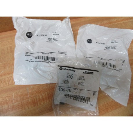 Allen Bradley 600-N1 Locking Nameplate 600N1 (Pack of 3)