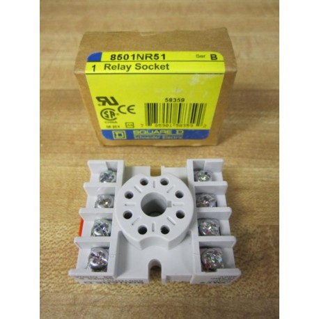 Square D 8501-NR51 Relay Socket 8501NR51 Ser.B