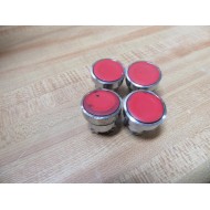 Telemecanique ZB4BA4 Schneider Red Flush Button (Pack of 4) - Used