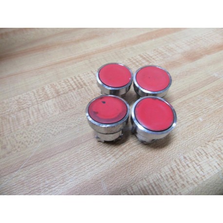 Telemecanique ZB4BA4 Schneider Red Flush Button (Pack of 4) - Used