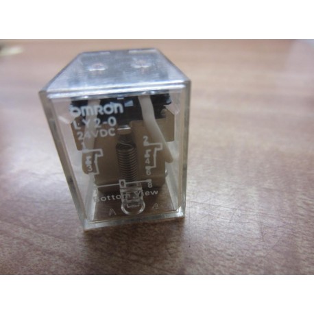 Omron LY2-0-24VDC Relay LY2024VDC Missing 1 Blade - Used