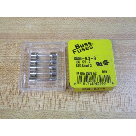 Buss S506-6.3-R Bussmann Fuse Cross Ref 2AUJ2 Fine Wire (Pack of 5)