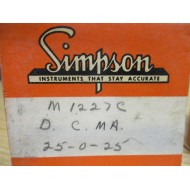 Simpson 1227C 25-0-25 DC MA Meter