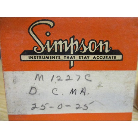 Simpson 1227C 25-0-25 DC MA Meter