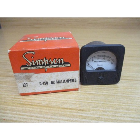 Simpson 127 0-150 DC MA Panel Meter