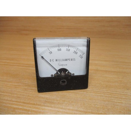 Simpson 1227C 0-250 DC MA Panel Meter - New No Box