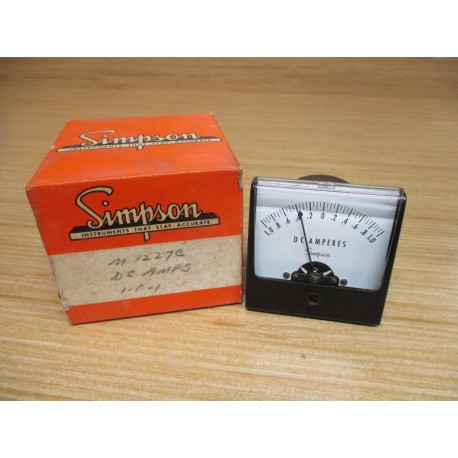 Simpson 1227C 1-0-1 DC AMPS Panel Meter