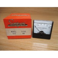 Simpson 1227 0-100 DC MA Panel Meter