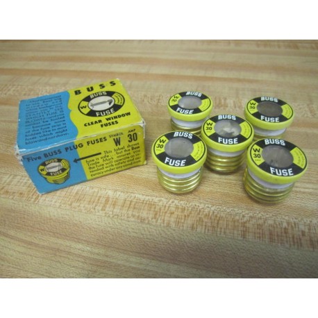 Buss W-30 Bussmann Plug Fuse W30 (Pack of 5)