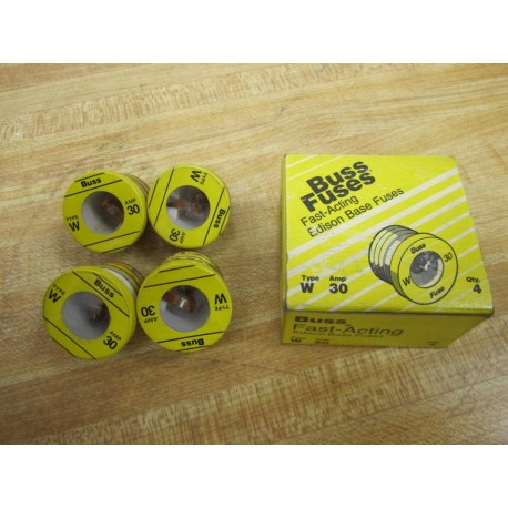 Buss W-30 Bussmann Plug Fuse W30 (Pack of 4)