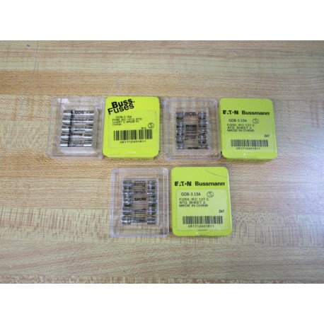 Buss GDB-3.15A Bussmann Fuse Cross Ref 1CC67 Fine Wire (Pack of 15)