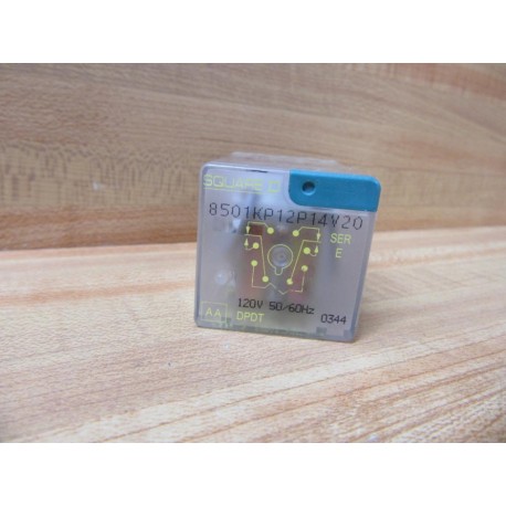 Square D 8501 KP12P14V20 Relay 8501KP12P14V20 Series E - Used