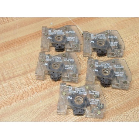 Square D 9999-SX-7 Auxiliary Contact Series B 9999SX7 (Pack of 5) - Used