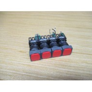 Telemecanique ZB6-Y009 Switch Body 36702 Red,W ZB6-E1B (Pack of 4) - Used