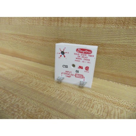 Dayton 2A559 Solid State Timer On Delay Relay - New No Box