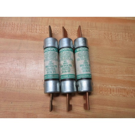 Economy Fuse ECN-80 Econ Fuse Cross Ref 6A829 (Pack of 3) - Used