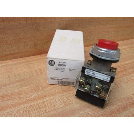 Allen Bradley 800H-BK6B Red Button 800HBK6B W(2) 800T-XA