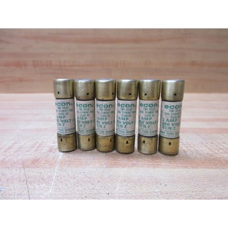 Economy Fuse ECN-2 Econ Fuse ECN2 (Pack of 6) - New No Box