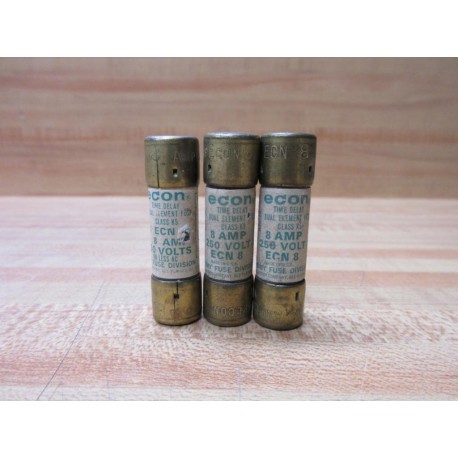 Economy Fuse ECN-8 Econ Fuse ECN8 (Pack of 3) - New No Box