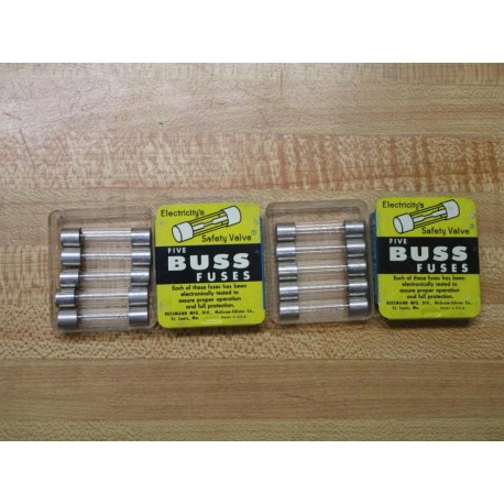 Buss MTH-5 Bussmann Fuse Cross Ref 1CN55 3AG 250V Jagged Element (Pack of 10)