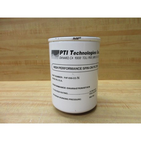 PTI Technologies F4F-030-CC-N Filter F4F030CCN - New No Box