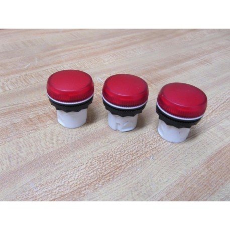 Allen Bradley 800FP-P4 Red Pilot Light 800FPP4 (Pack of 3) - Used