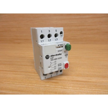 Allen Bradley 140-MN-0250 Starter 140MN0250 Ser C, W 140-A10 - Used