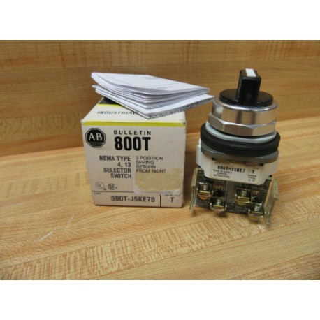 Allen Bradley 800T-J5KE7B Selector Switch 800TJ5KE7B Series T